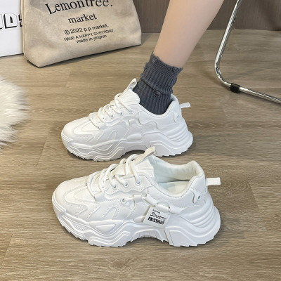 All-match Thick-soled White Sneakers 105